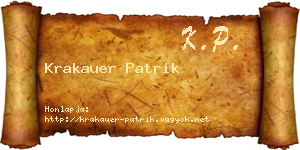 Krakauer Patrik névjegykártya